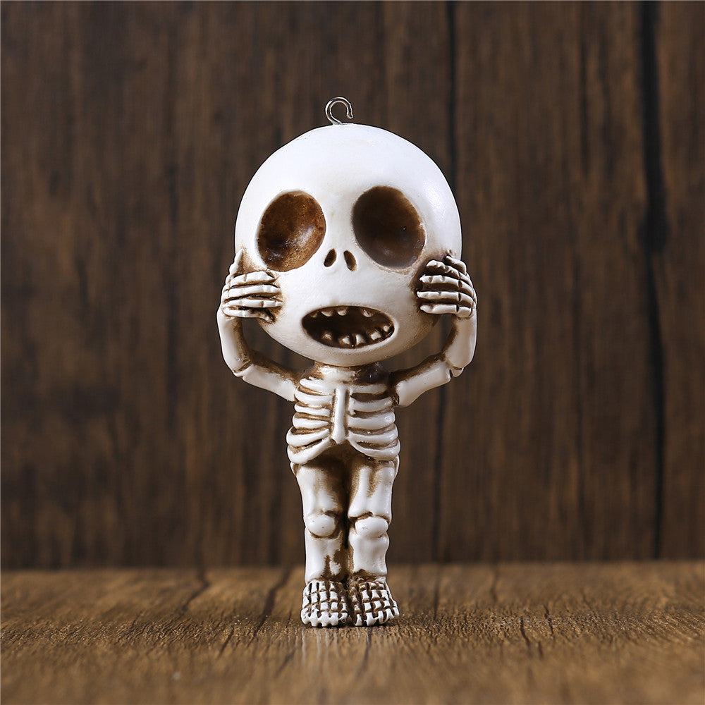 Cute Skull Doll Resin Keychain