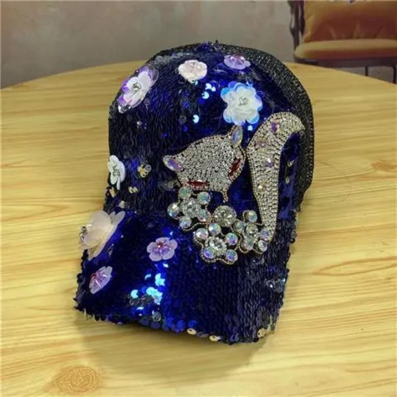 Rhinestone Fox Flower Hat