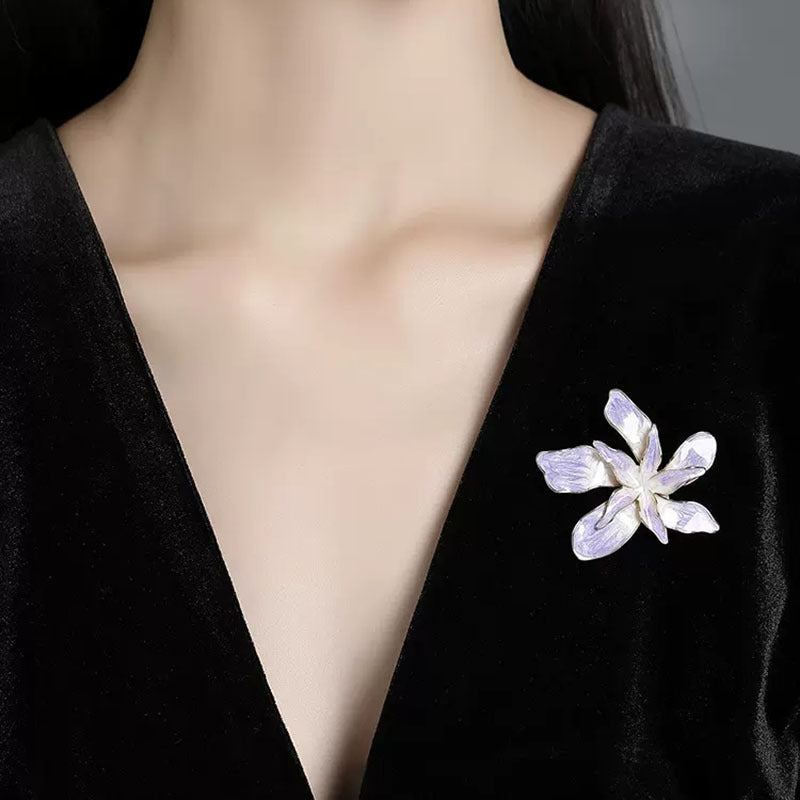 Elegant Purple Flower Brooch