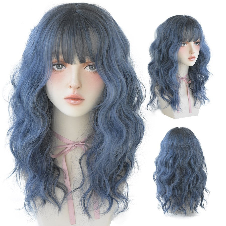 European Air Bangs Water Ripple Curls