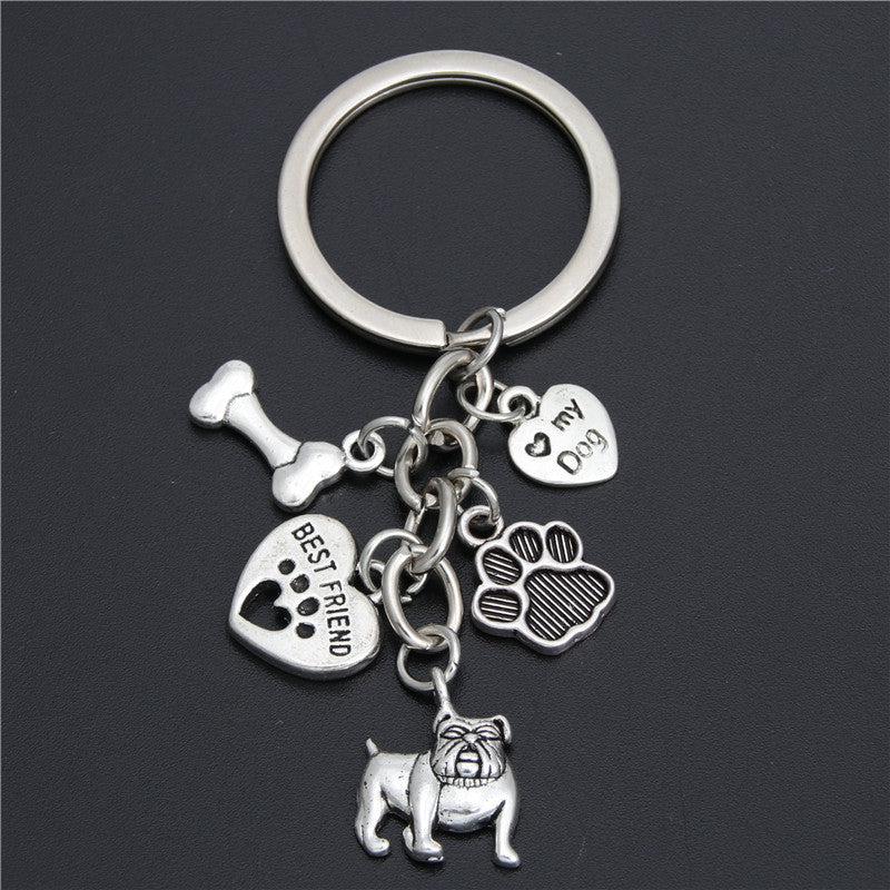 Pet Dog Heart Keychain