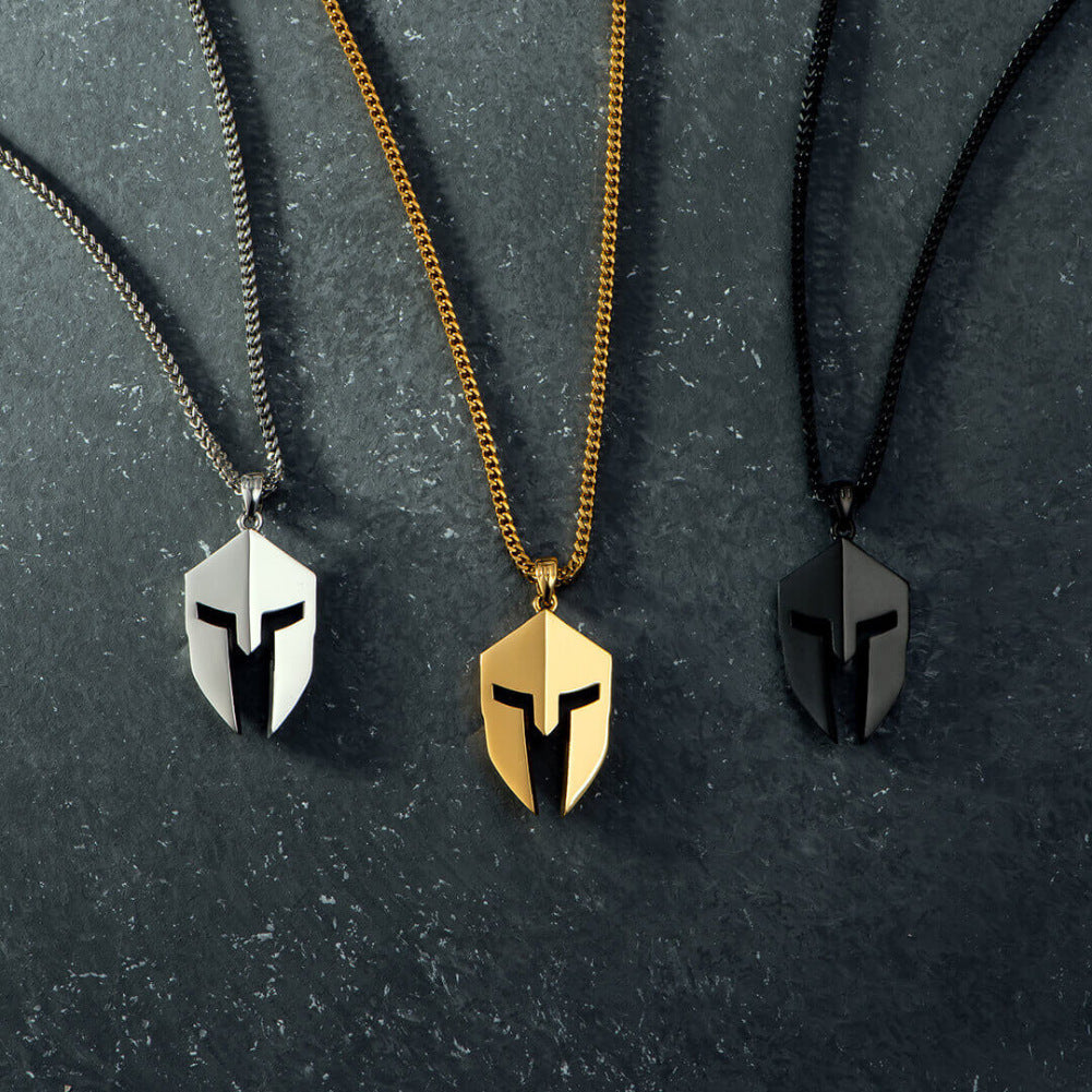 Titanium Steel Spartan Pendant Necklace