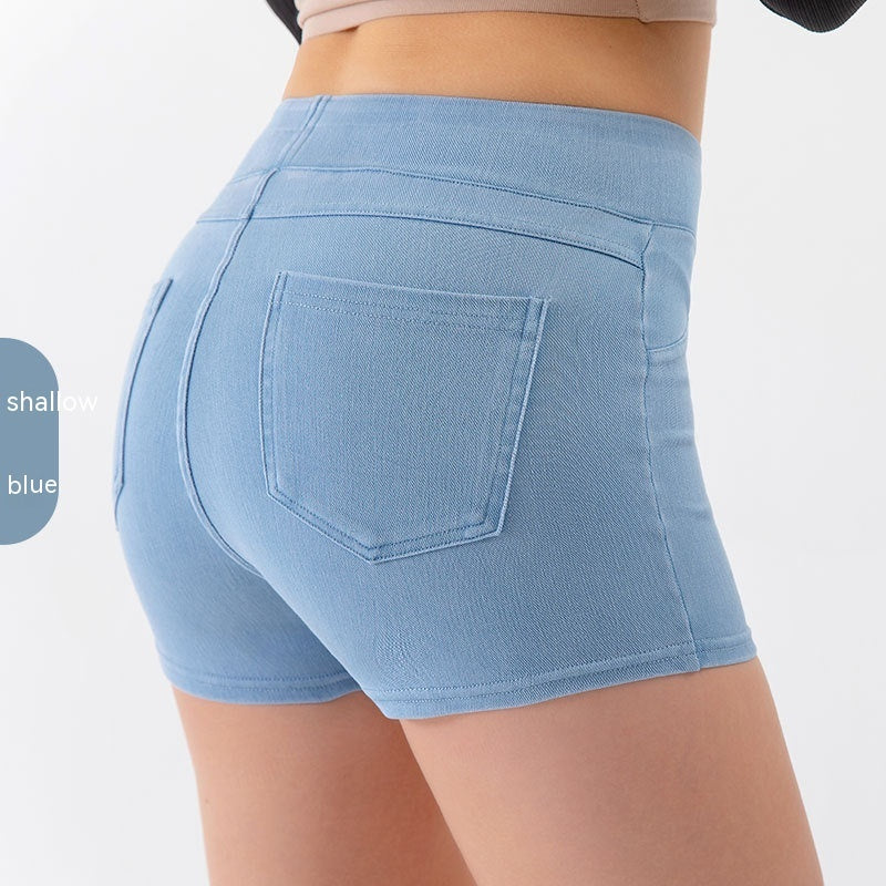 Hip Lifting Yoga Denim Shorts For Women