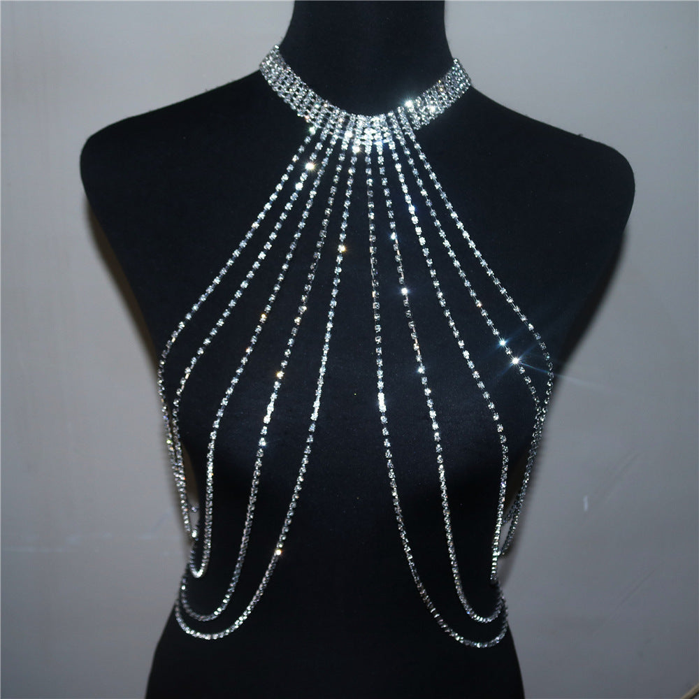 Multi-layer Rhinestone Tassel Body Chain