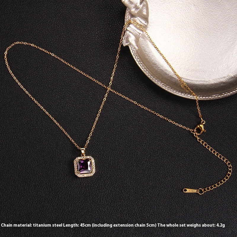 Purple Zircon Necklace