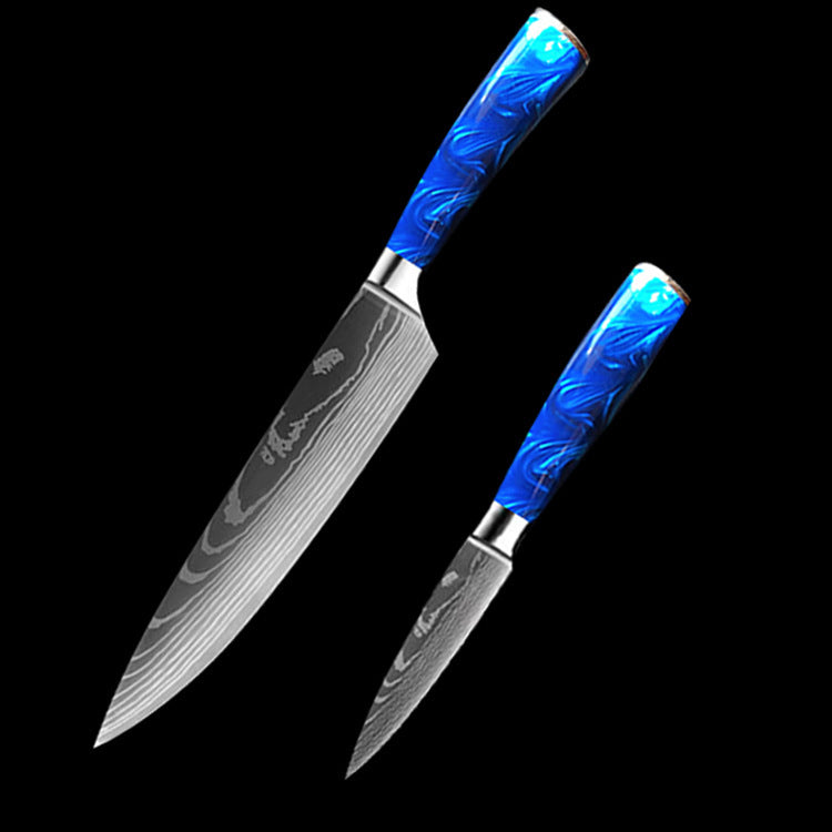 Chef's Blue Resin Handle Knife