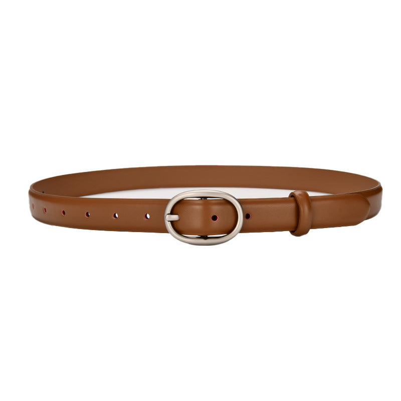 Women's Strap Pant Belt. Thin Belt Cowhide