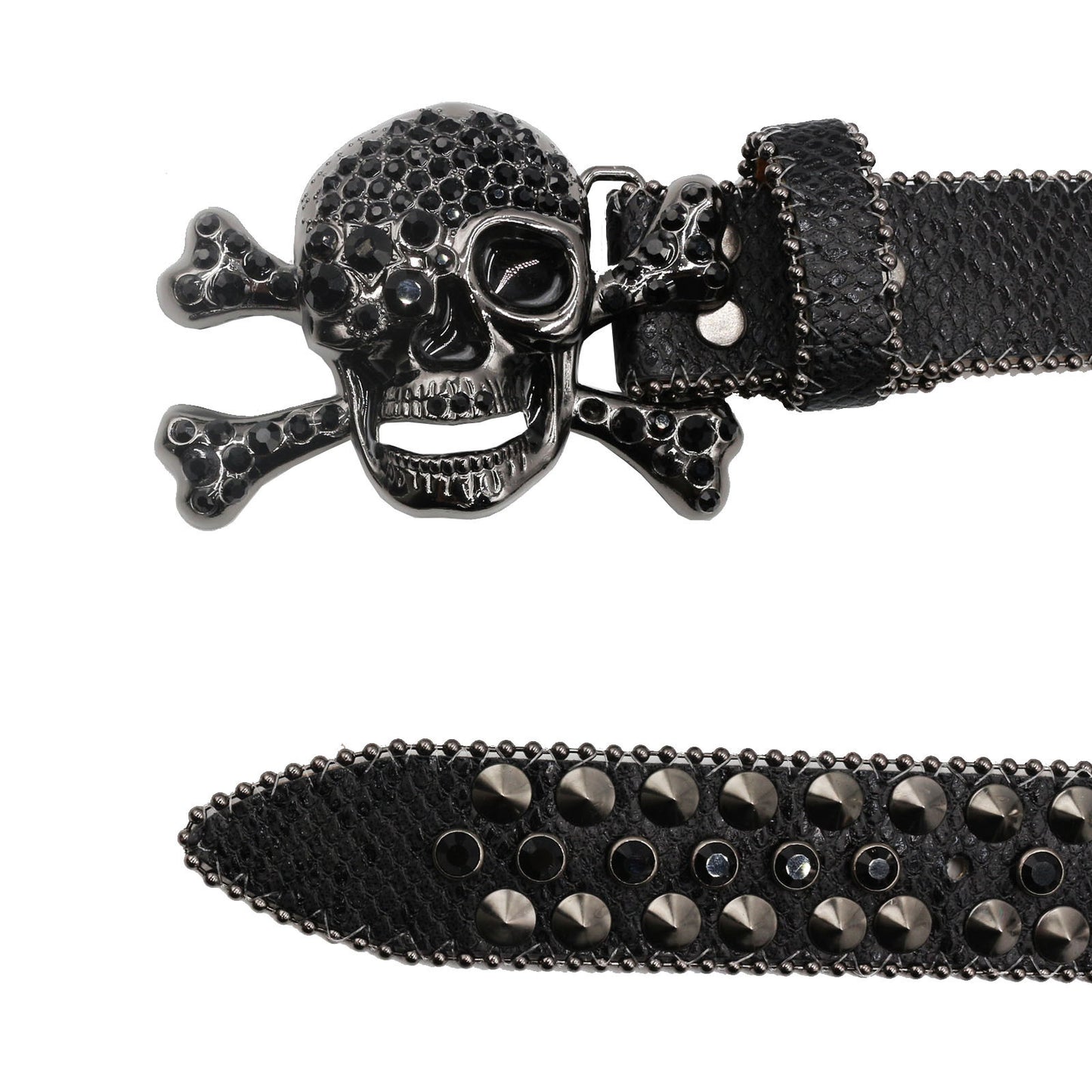 Rhinestone Skull Belt