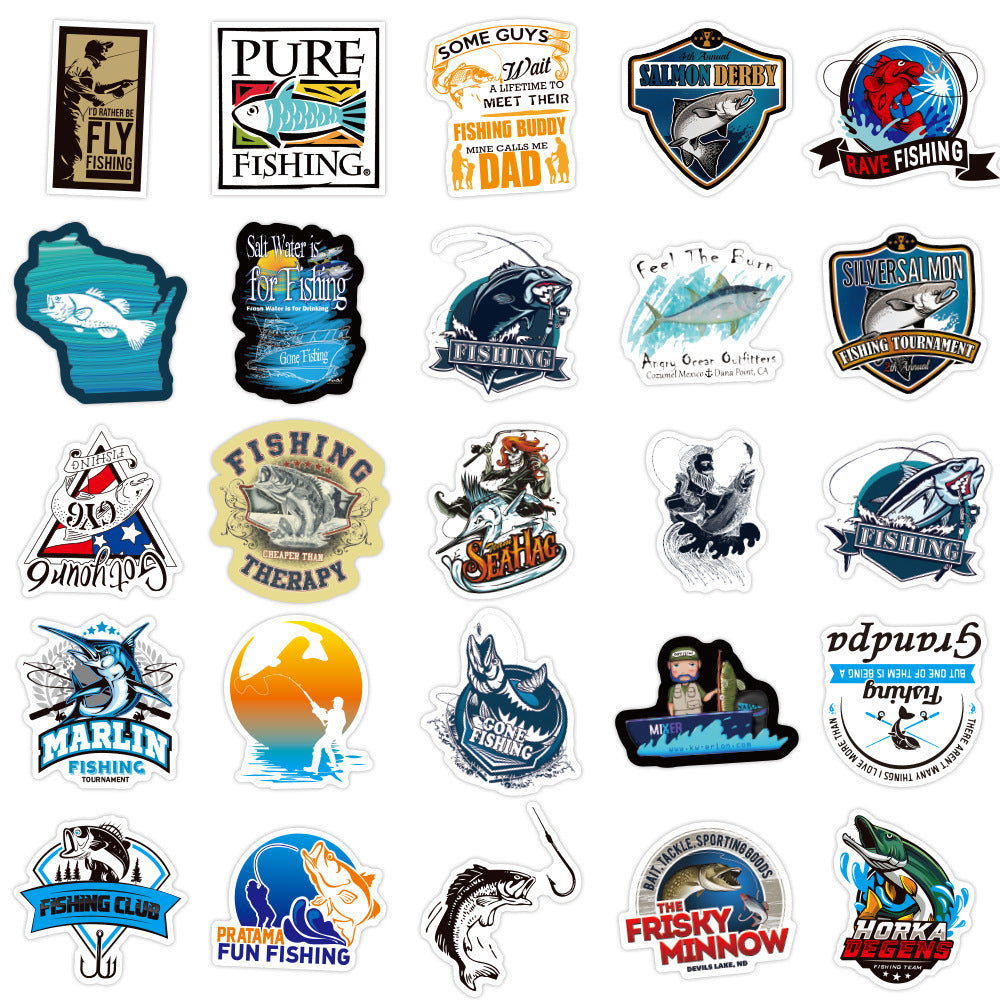 50 Fishing Stickers