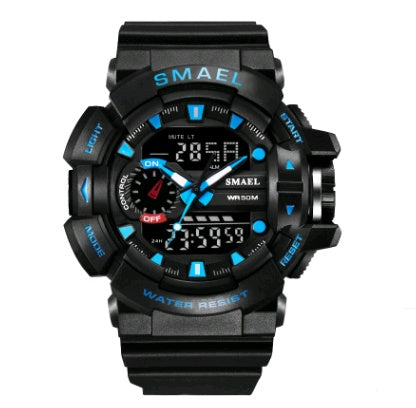 Waterproof double display multi-function LED watch