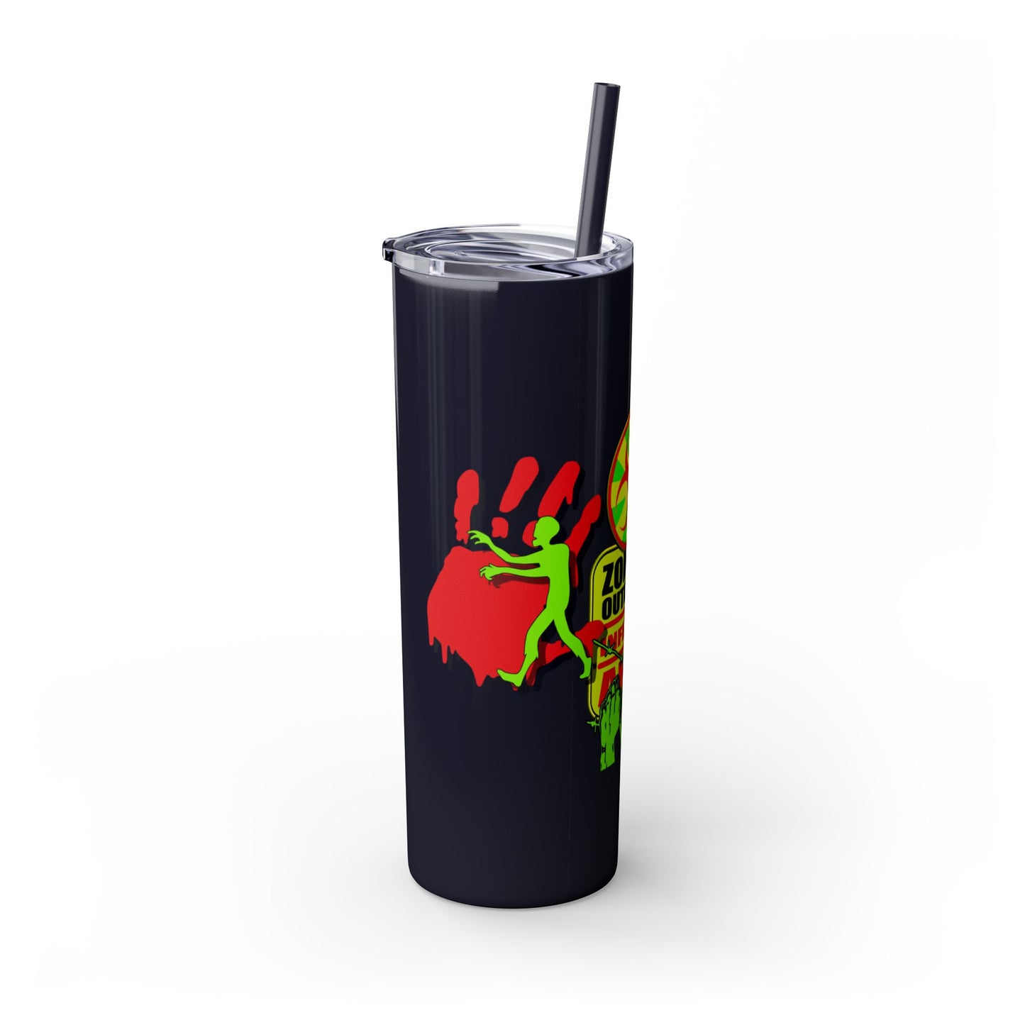 Zombie Zone. 20oz Skinny Tumbler with Straw