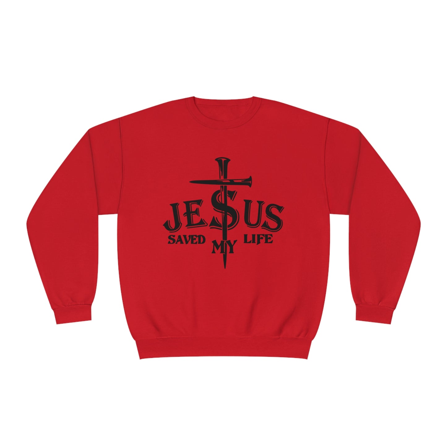 Jesus Saved My Life, Unisex NuBlend® Crewneck Sweatshirt