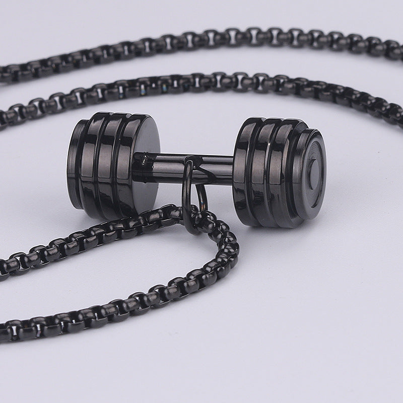 Titanium Steel Dumbbell Necklace