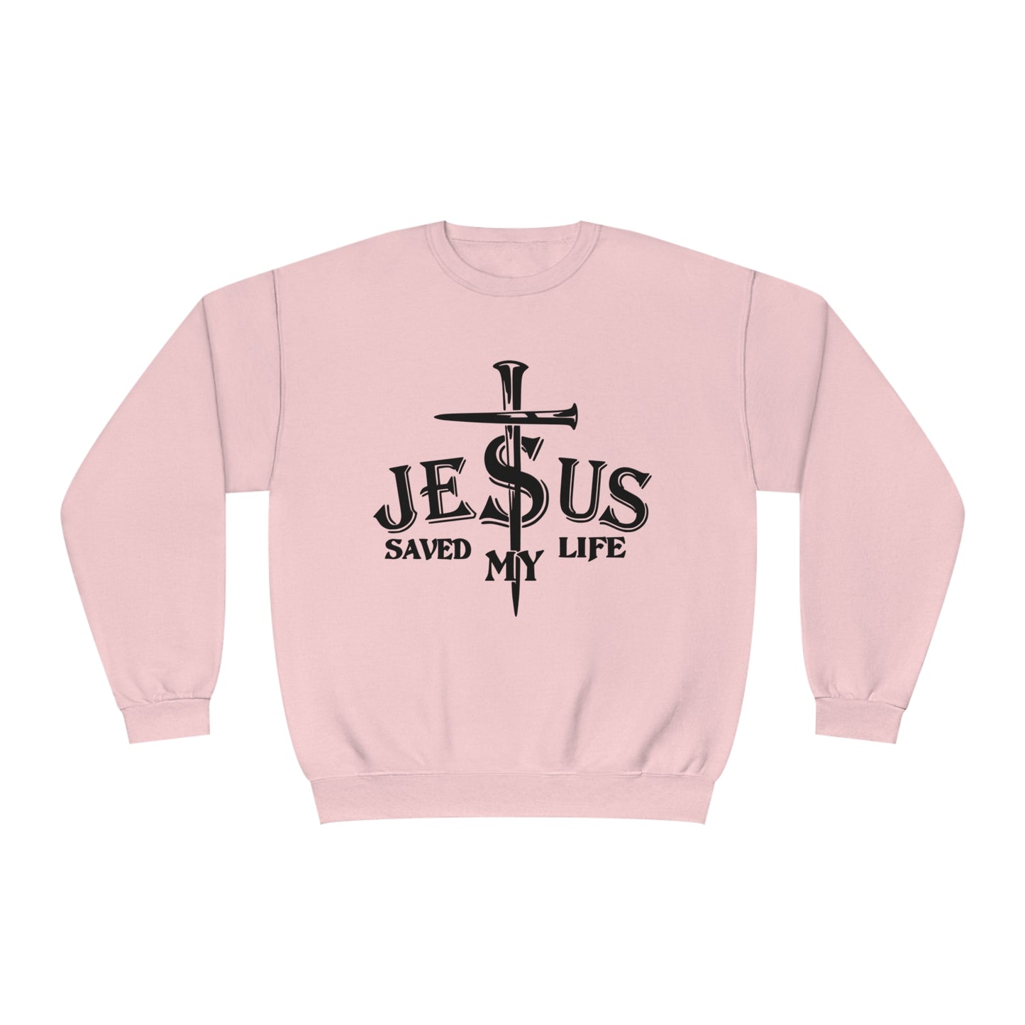 Jesus Saved My Life, Unisex NuBlend® Crewneck Sweatshirt