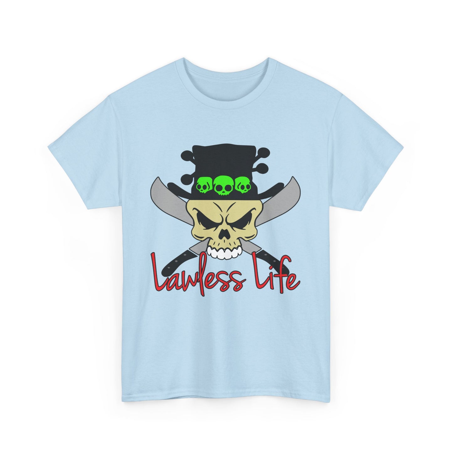 Lawless Life VooDoo Skull. Heavy Cotton T-Shirt