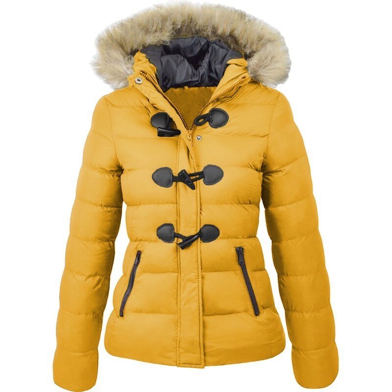 Horn buckle women's coat