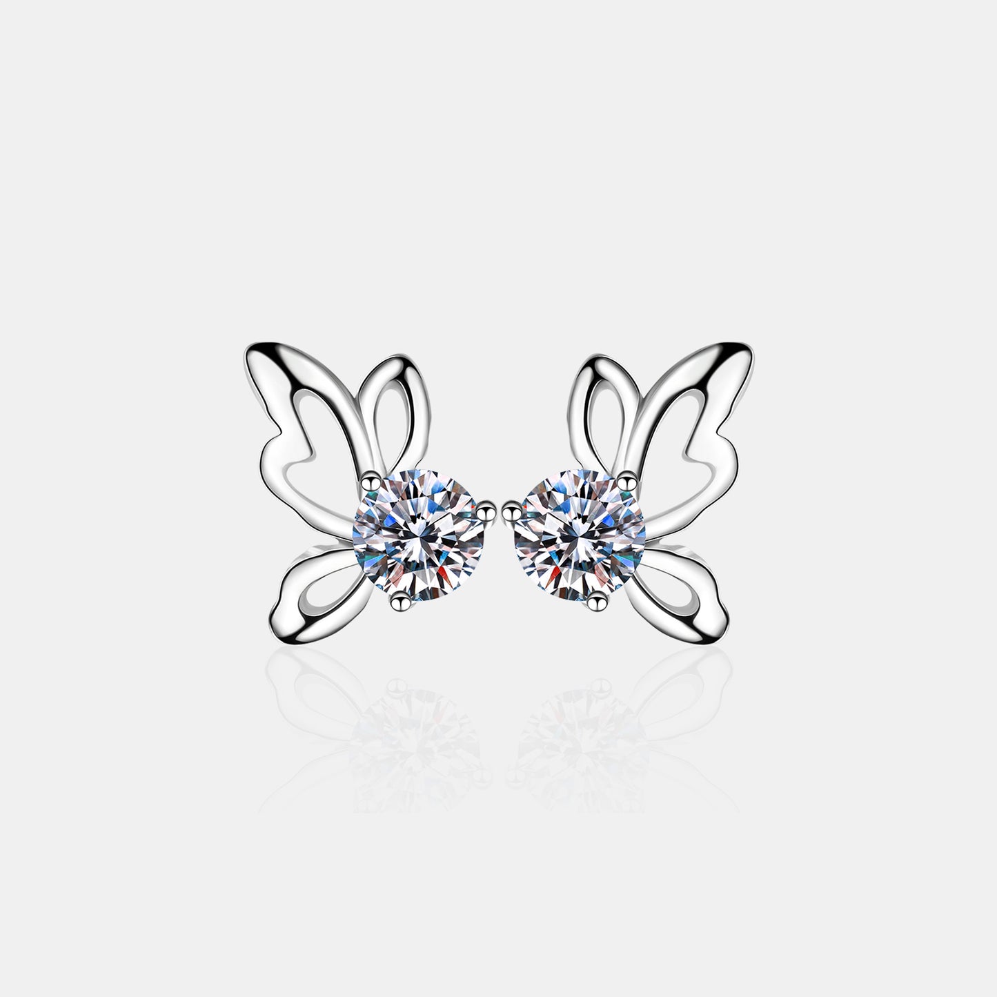 1 Carat Moissanite Butterfly Shape Earrings