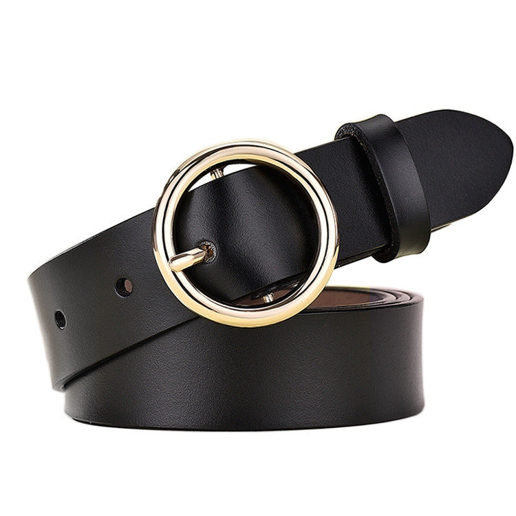 Leather Round Buckle Belt