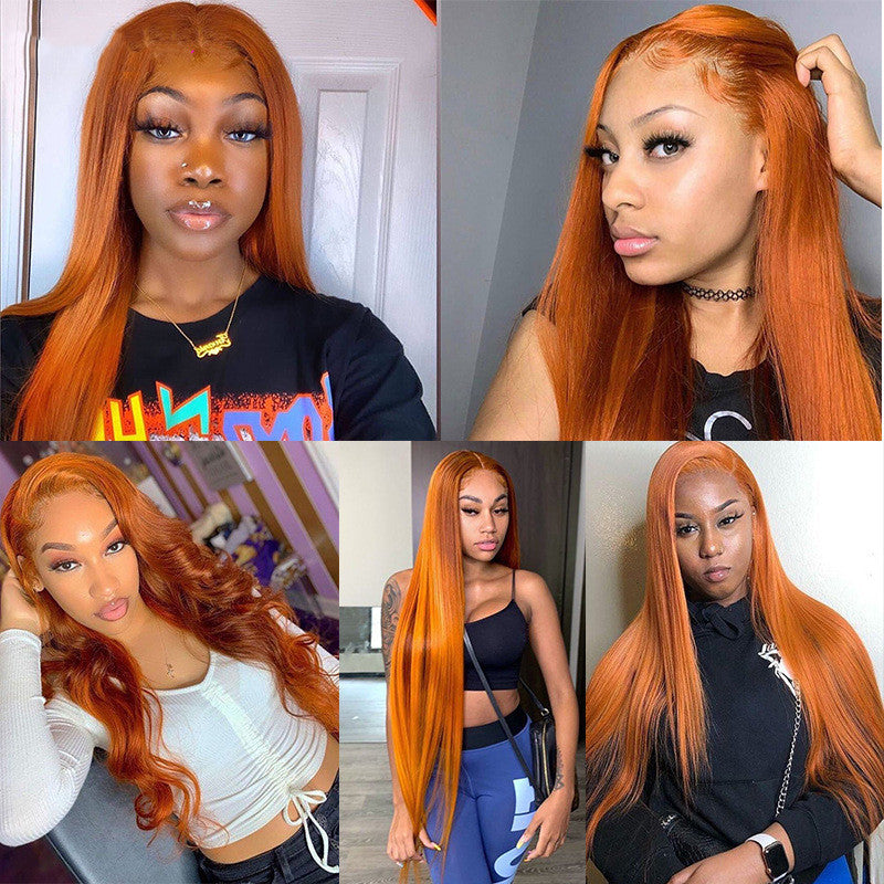 Dark Orange Straight Wig