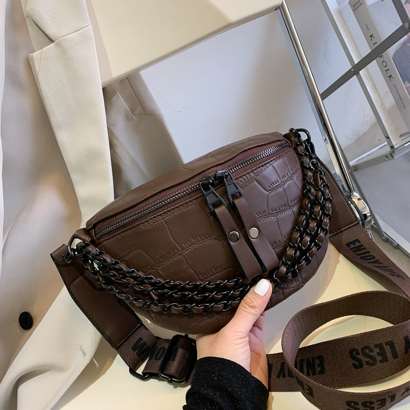 Wide Shoulder Strap Waist Fashion Bag