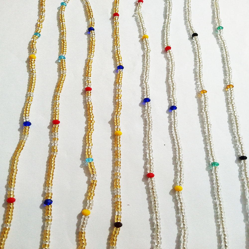 Colored Glass Crystal Waist Chain