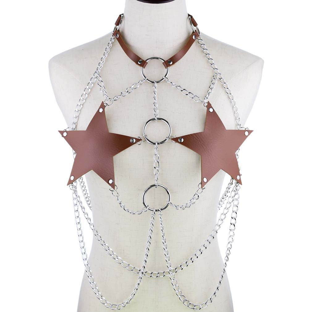 Leather Star Body Chain