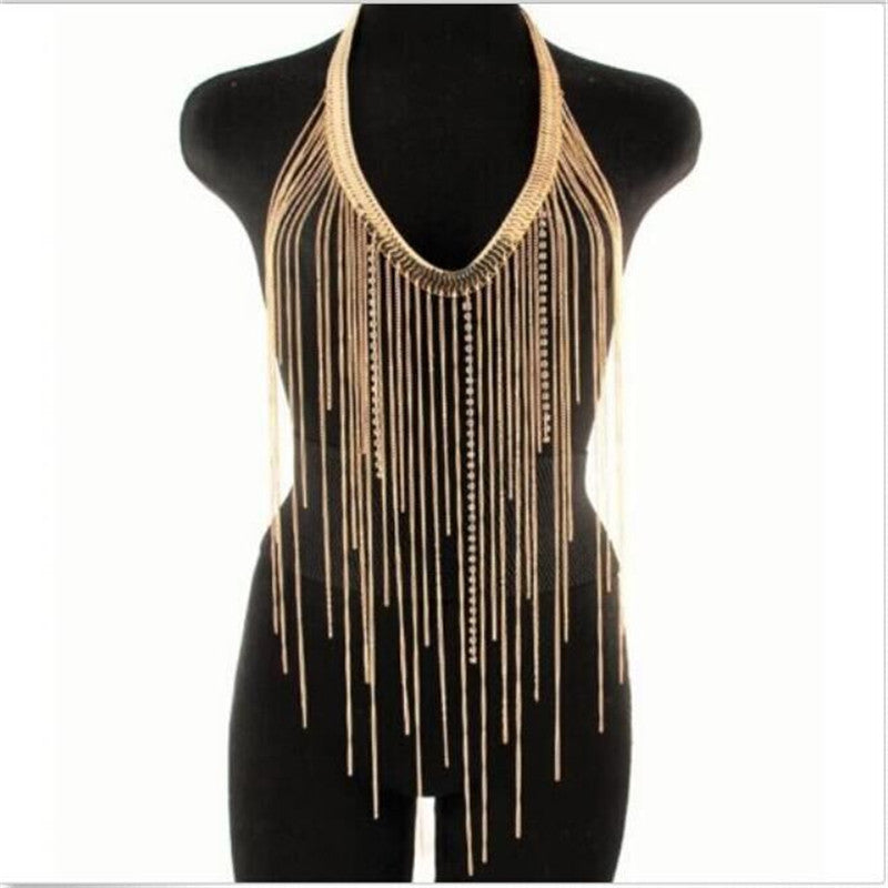 Sexy tassel long body chain