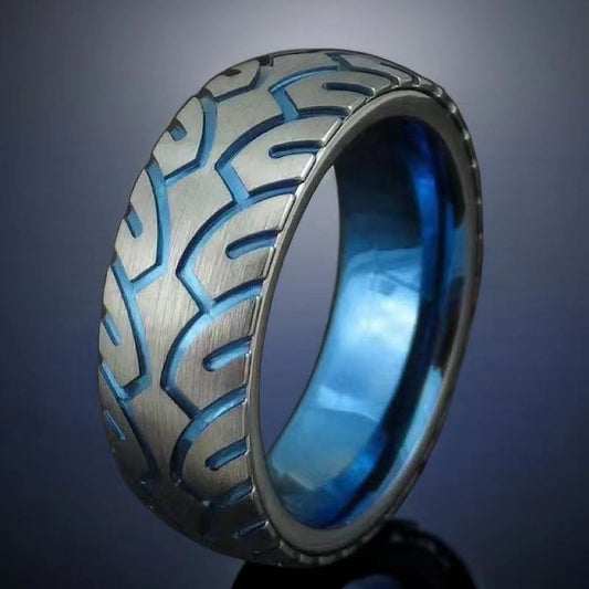 Men's Tire Pattern Vintage Ring