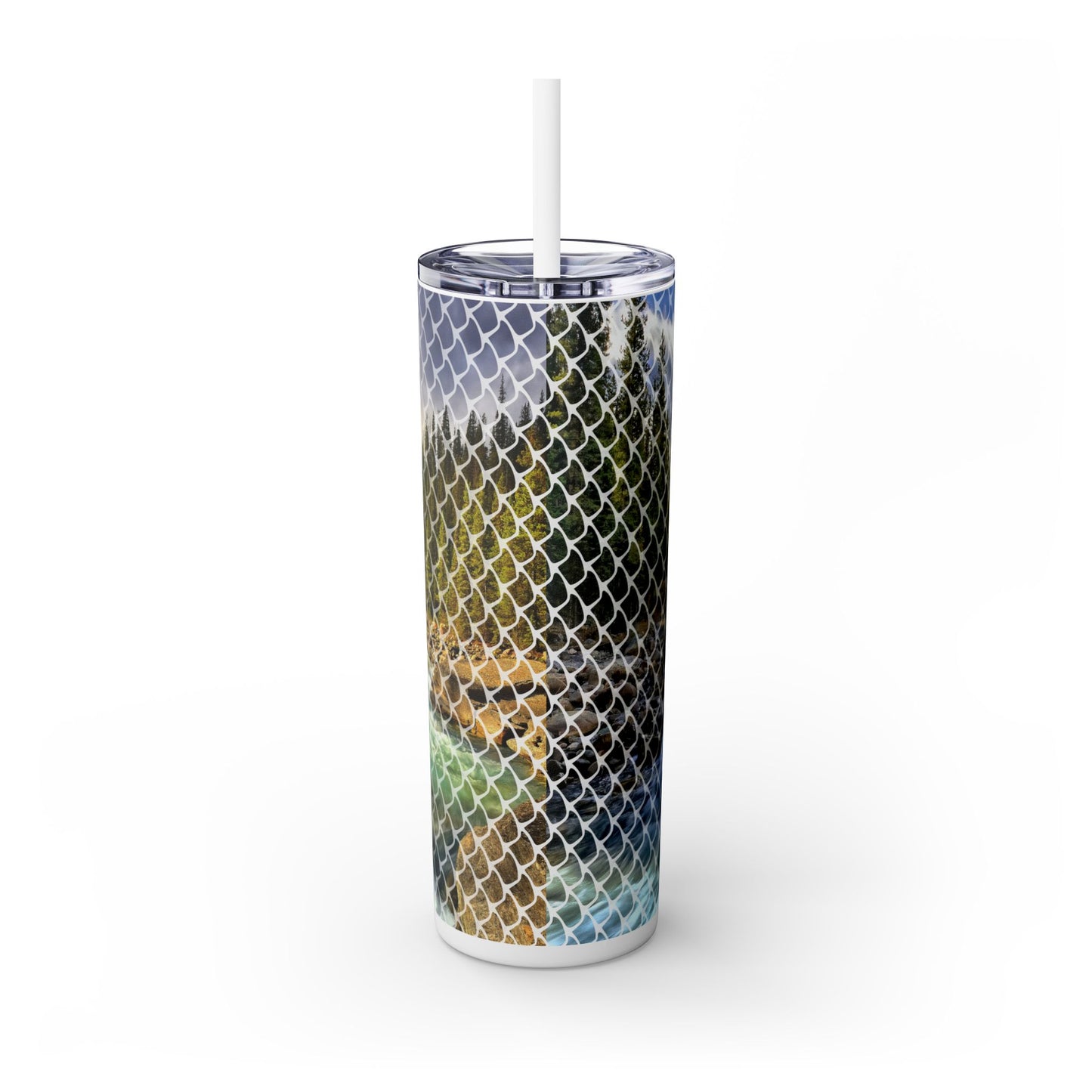 Stealhead River. 20oz Skinny Tumbler with Straw