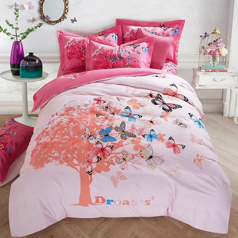 Four-piece cotton bed set