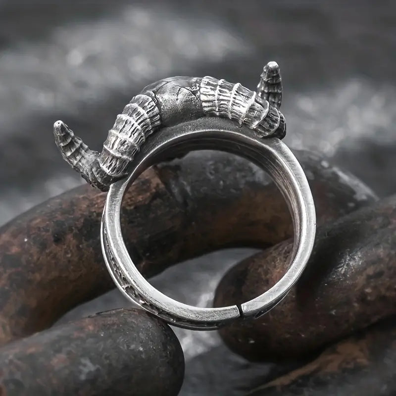 Men's Ram Skull Ring