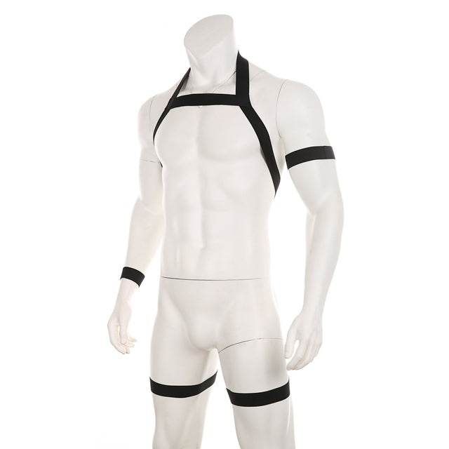 Men's Halterneck With Suspenders Elastic Band Hollow Underwear