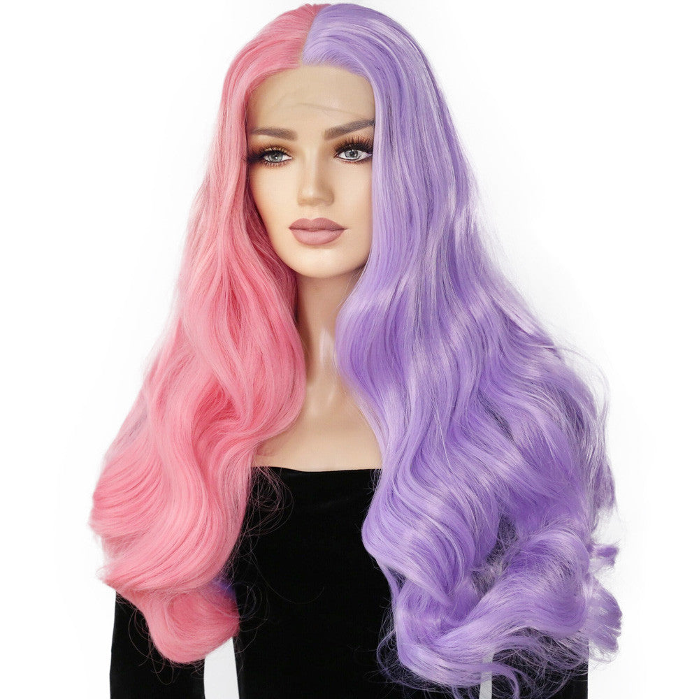 Two-tone Long Wavy Hair Lace Wig