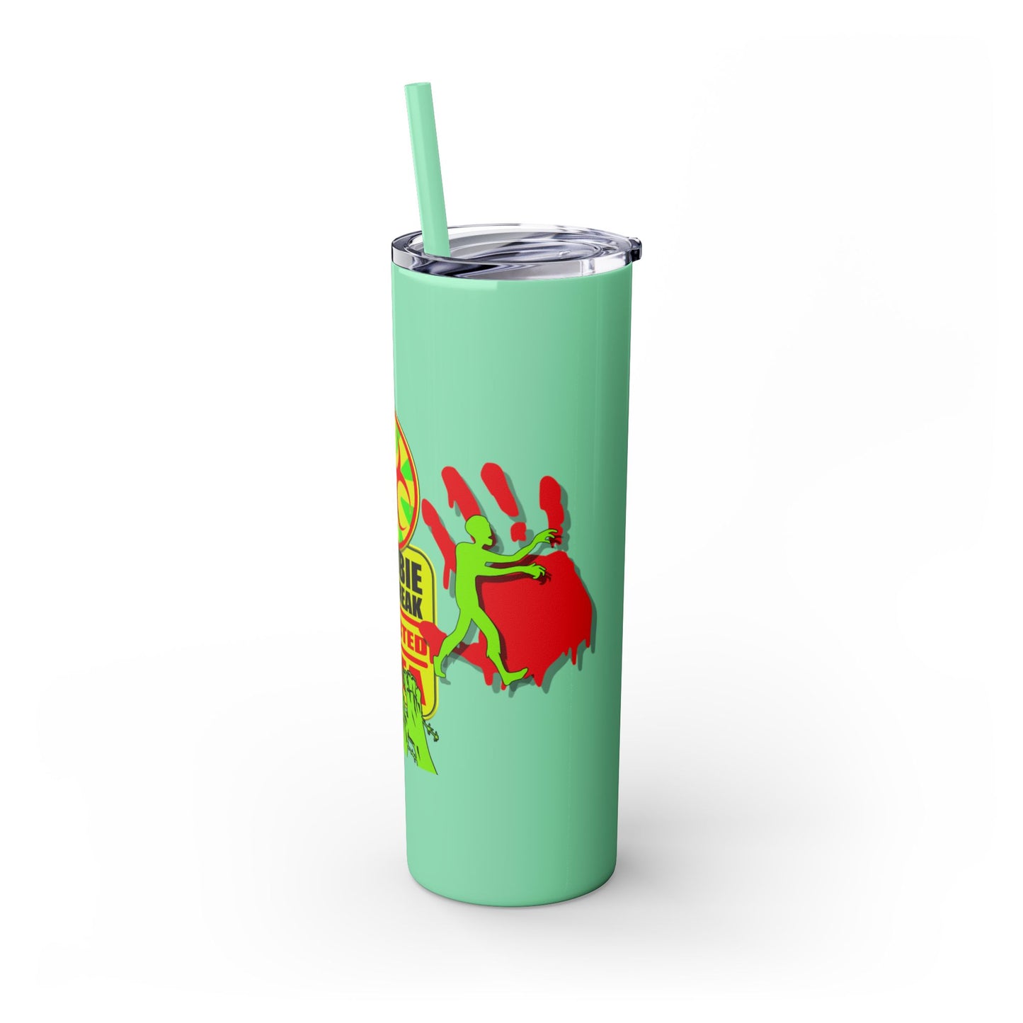 Zombie Zone. 20oz Skinny Tumbler with Straw