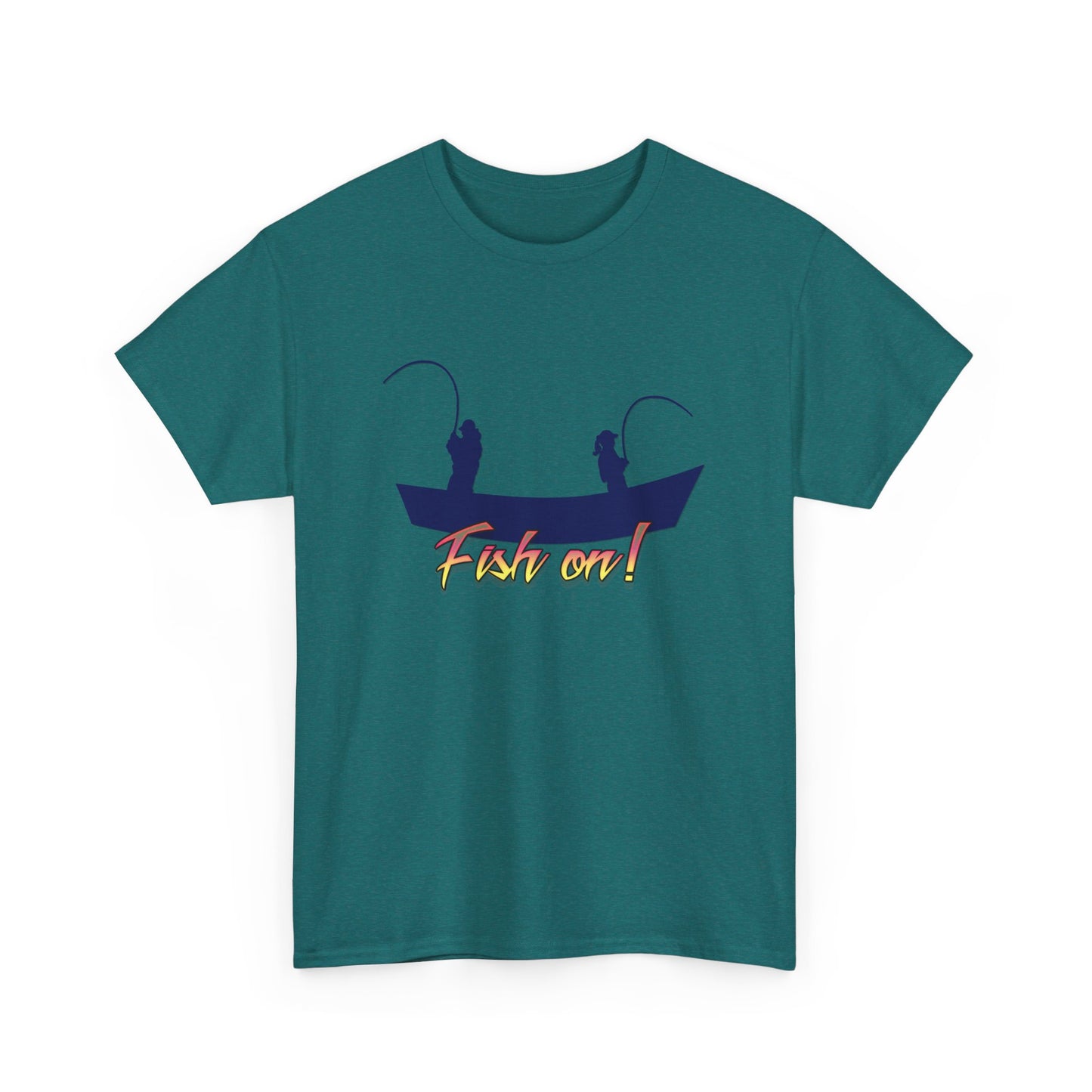 Fish on Drift Boat. Heavy Cotton T-Shirt