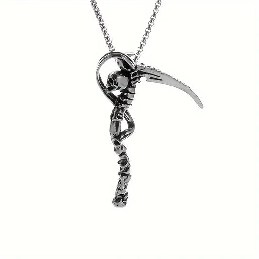 Reaper Skull Sickle Necklace.