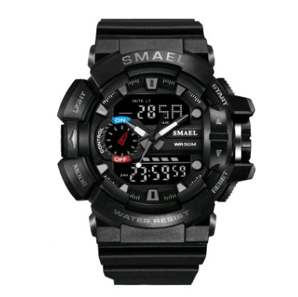 Waterproof double display multi-function LED watch