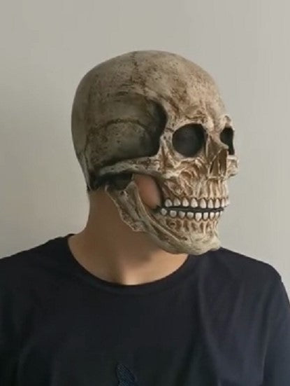 Full Head Skull Mask Helmet with Movable Jaw