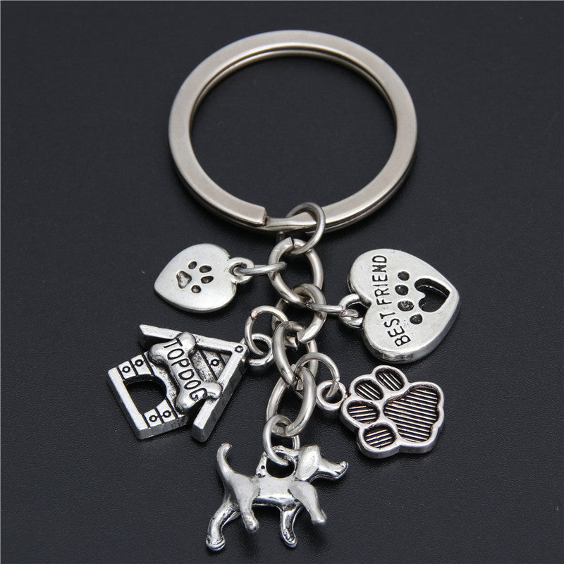 Pet Dog Heart Keychain