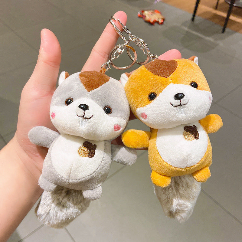 Plush Squirrel Keychain