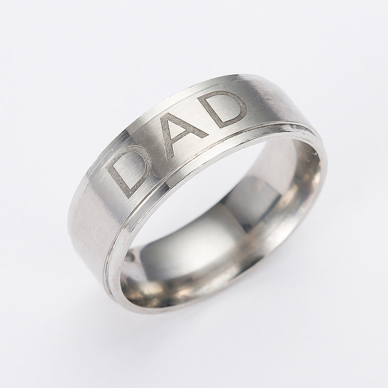 Titanium Steel Dad Ring