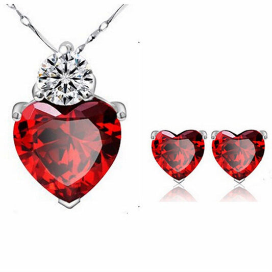 Heart Earring and Necklace Set