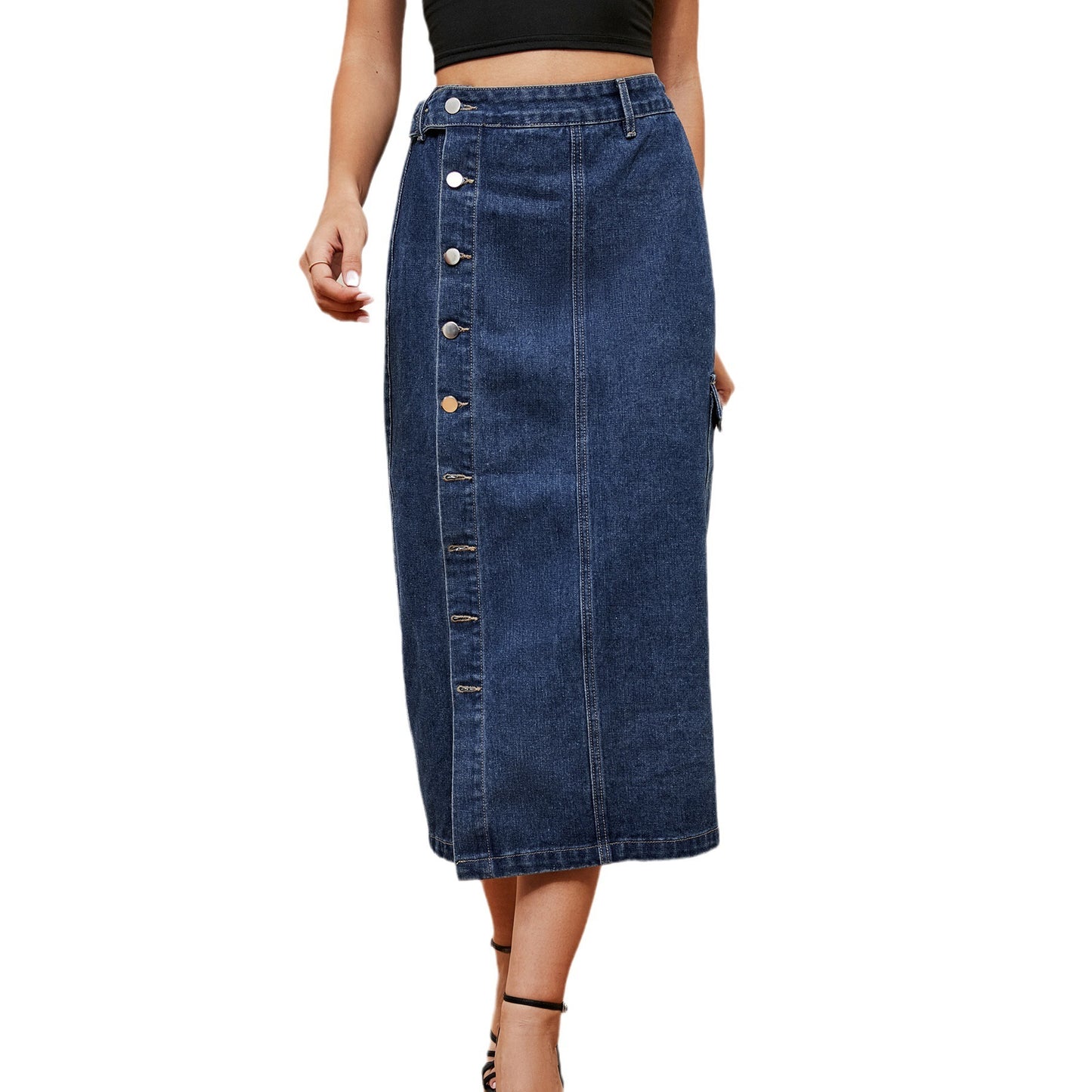 Denim Cargo Pants Casual Skirt