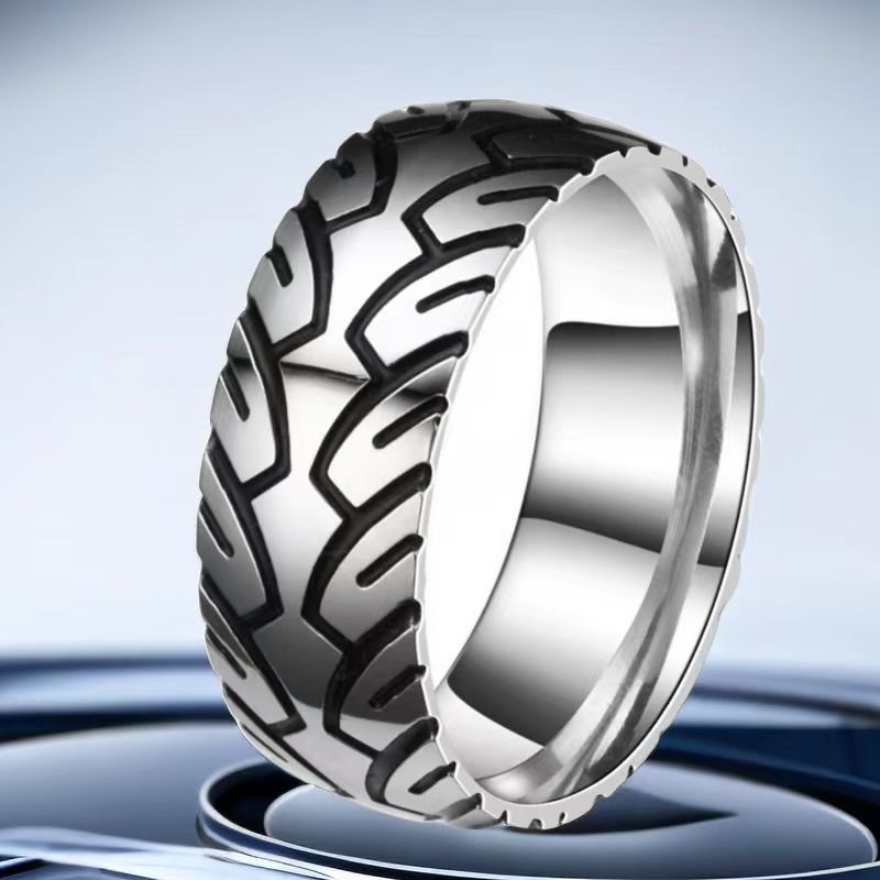 Men's Tire Pattern Vintage Ring