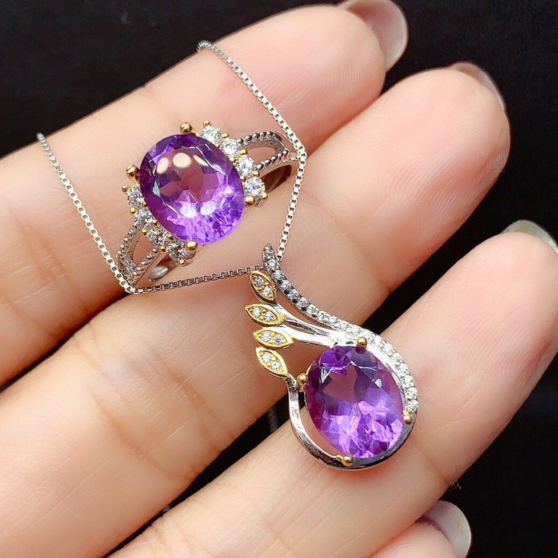 Amethyst Color Gems Necklace