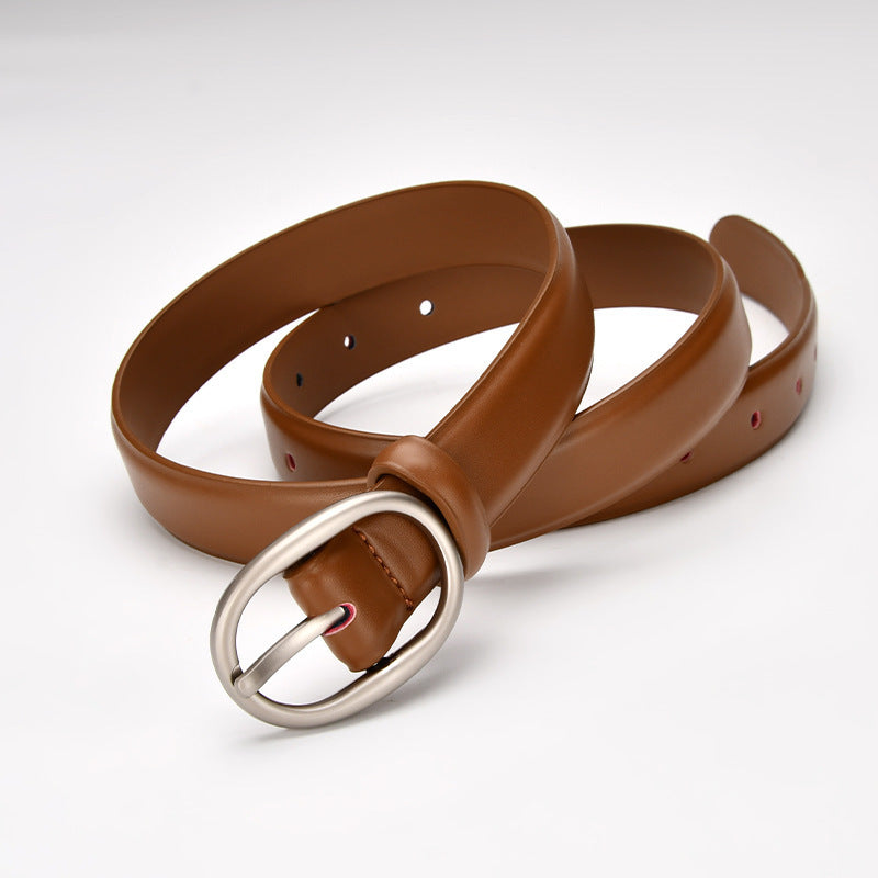 Women's Strap Pant Belt. Thin Belt Cowhide