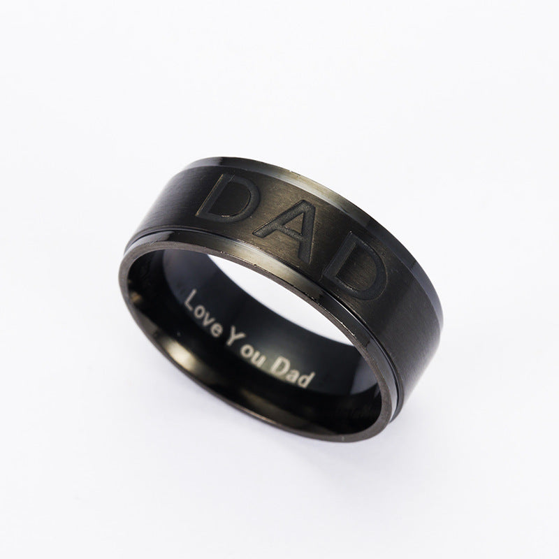 Titanium Steel Dad Ring