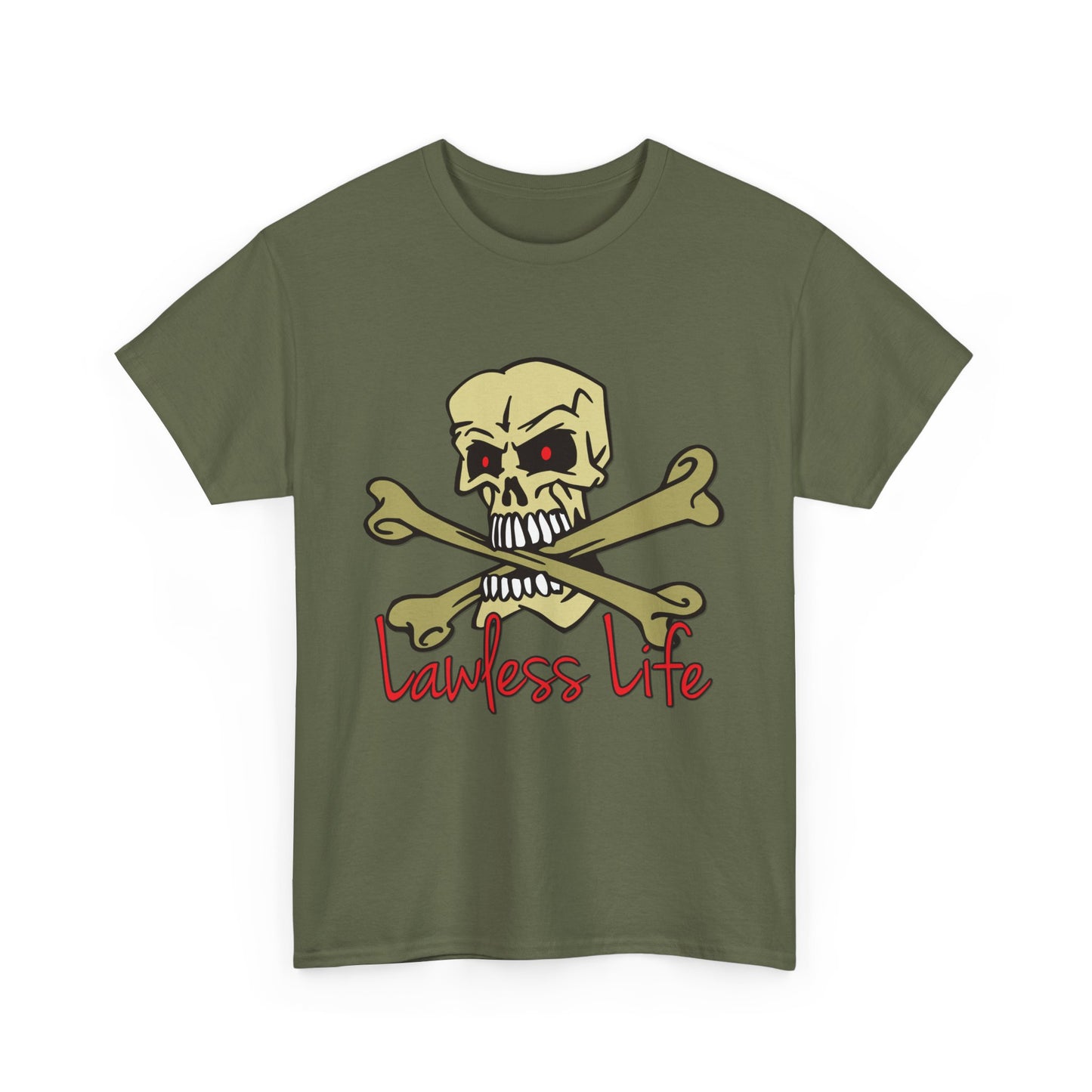 Lawless Life Skull & Bones. Heavy Cotton T-Shirt