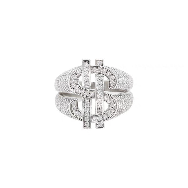 Dollar Symbol Full Diamond Ring