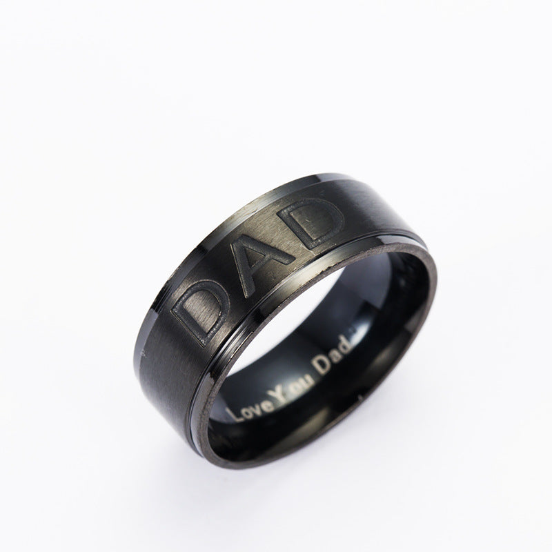 Titanium Steel Dad Ring